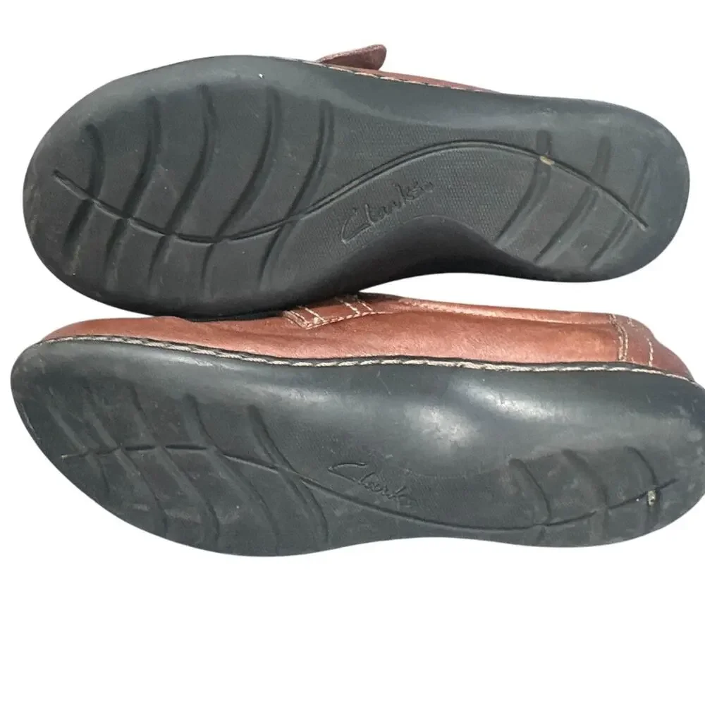 Clarks Loafers 6M Bendable Leather Brown Slip on Flat Comfort Academia Teacher